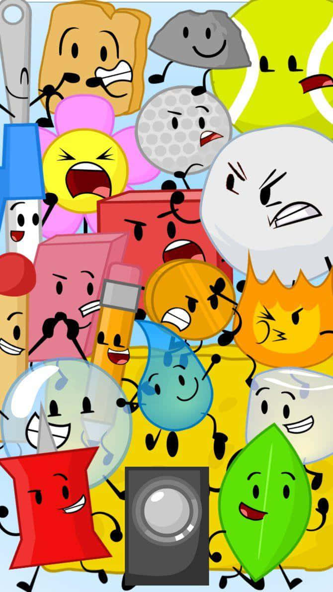 En gruppe af tegnefilm figurer med forskellige følelser