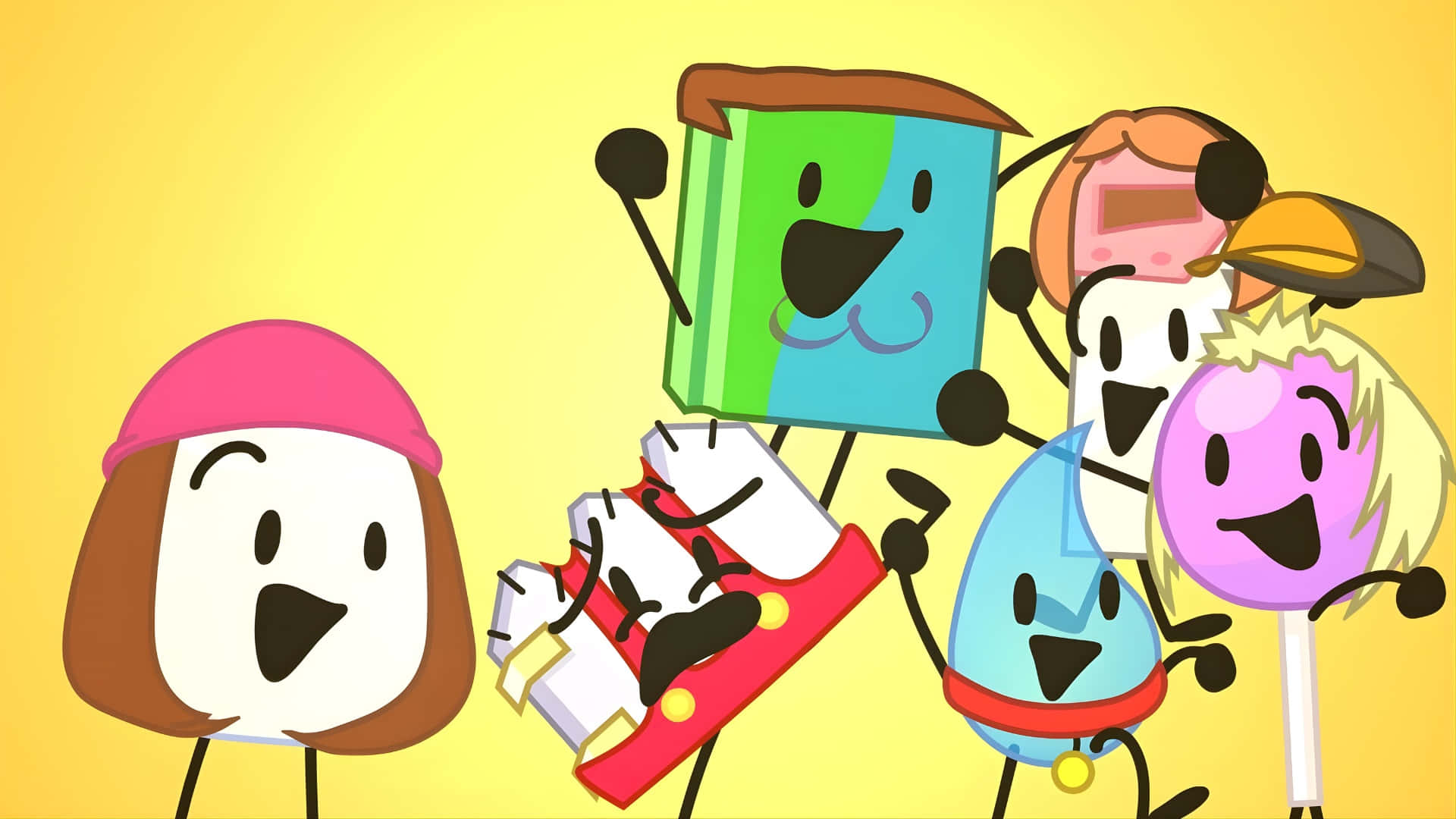 Personnages Bfdi Équipe Fun Fond d'écran