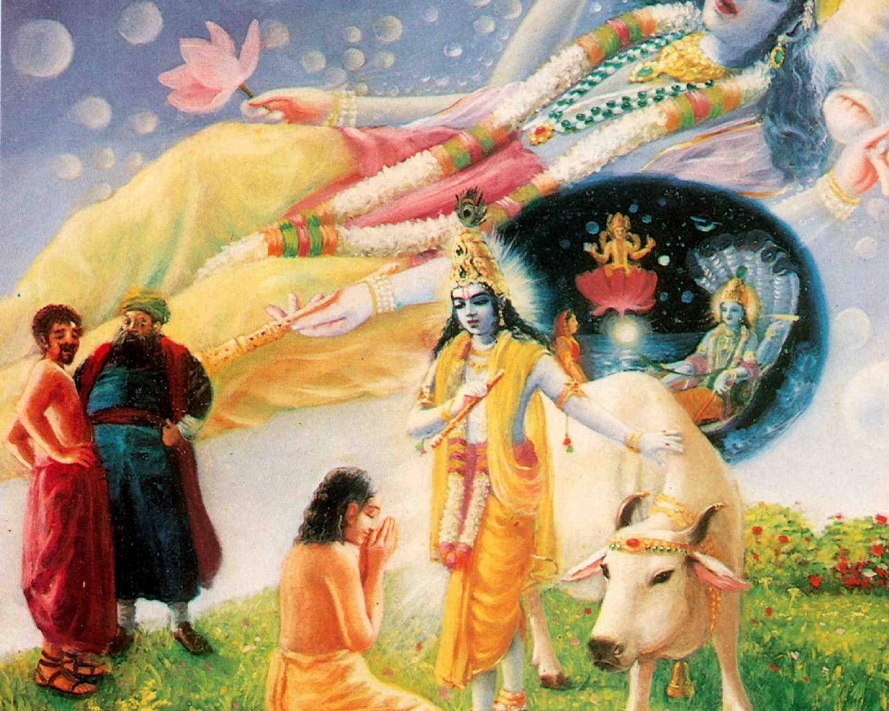 Bhagavad Gita flydende Lord Vishnu jpg Tapet Wallpaper