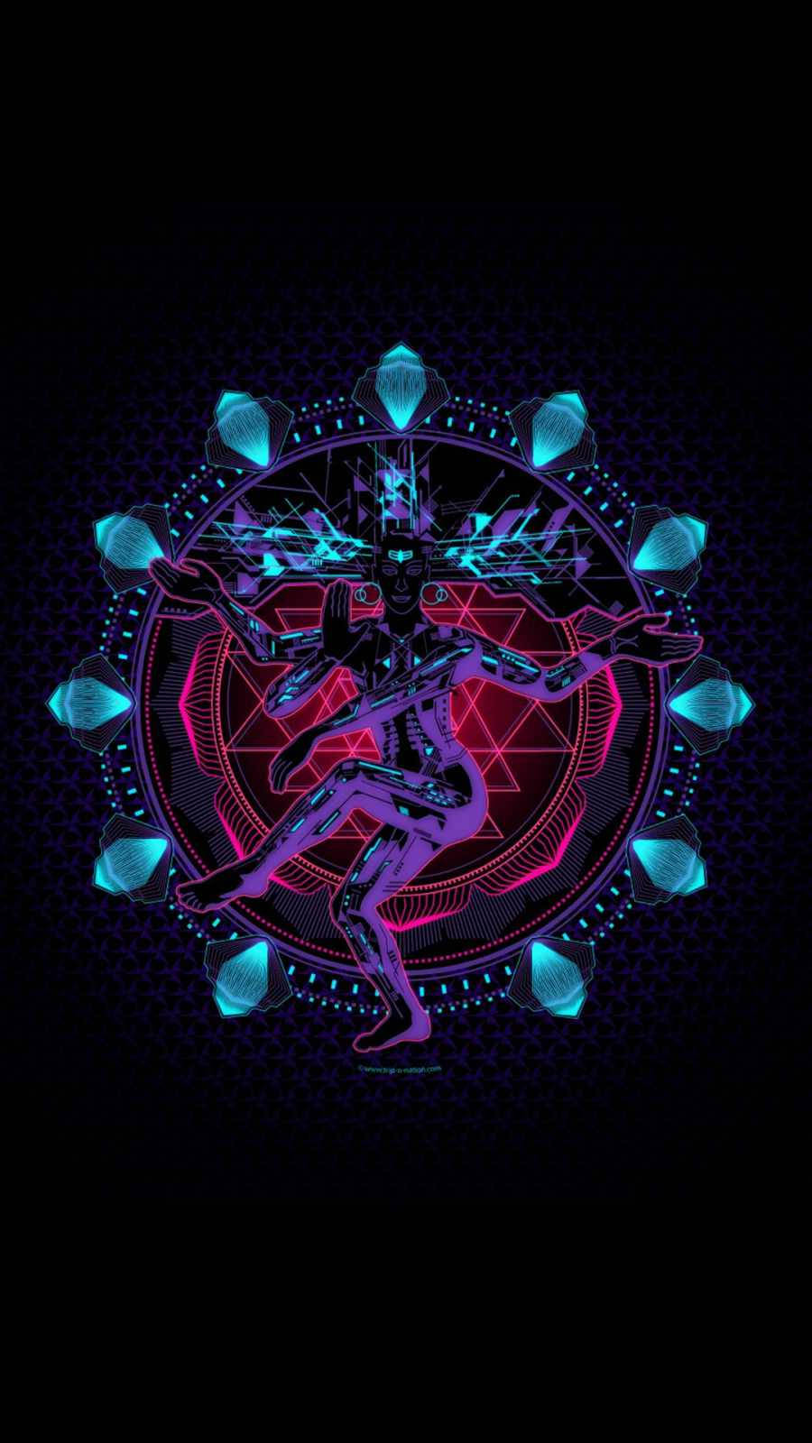Bholenath HD Shiva Neon Colors Wallpaper