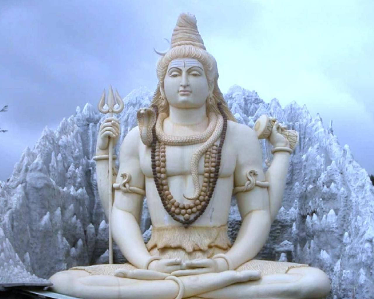 Fundode Tela Em Alta Definição De Bholenath, A Figura Branca De Shiva. Papel de Parede
