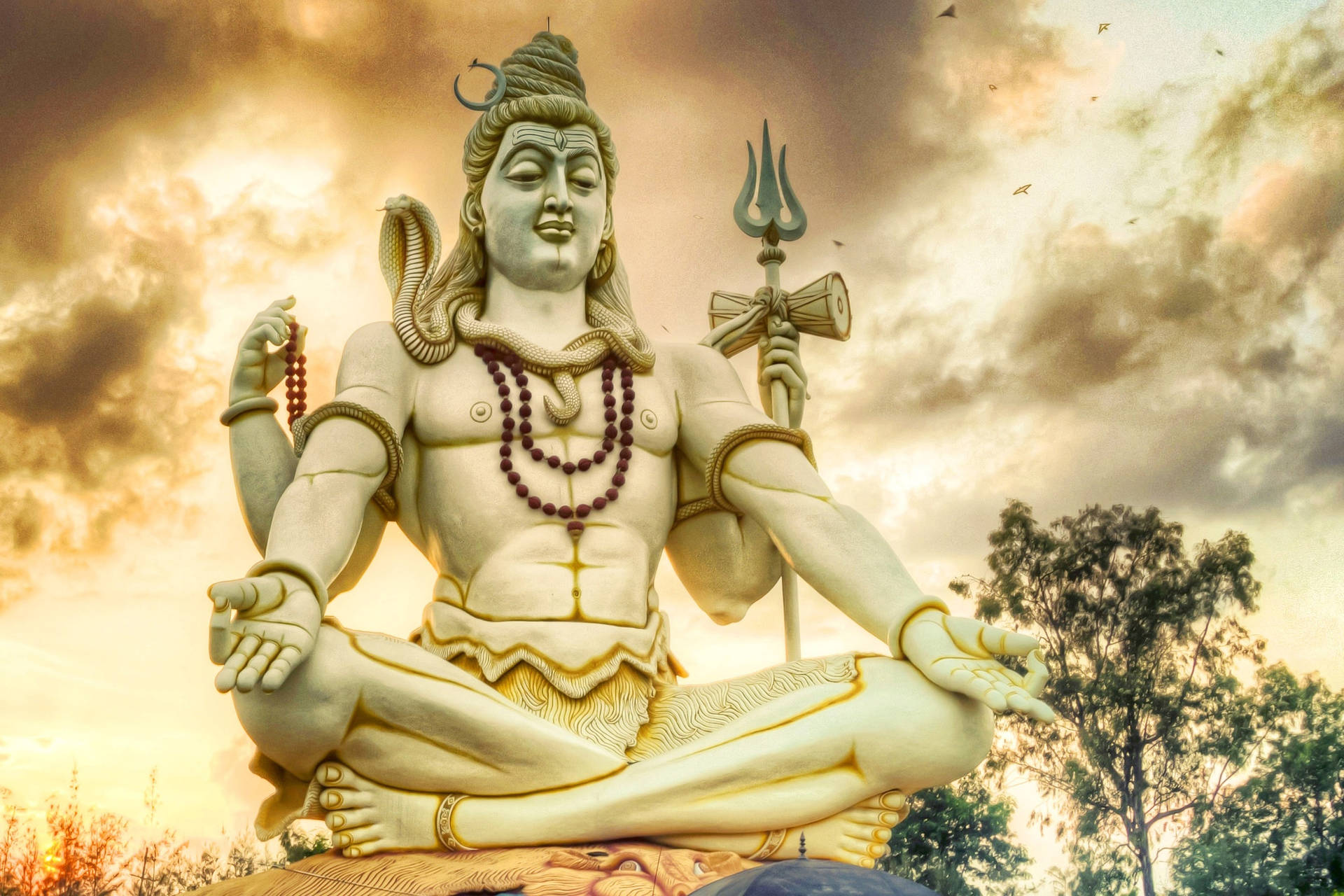 Bholenath Shivagiri Statue In 3D Wallpaper
