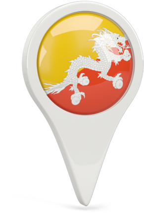 Bhutan Flag Map Pin PNG