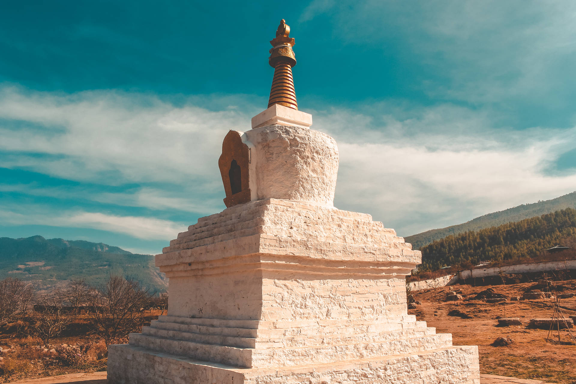 Bhutan Stupa Struktur Wallpaper