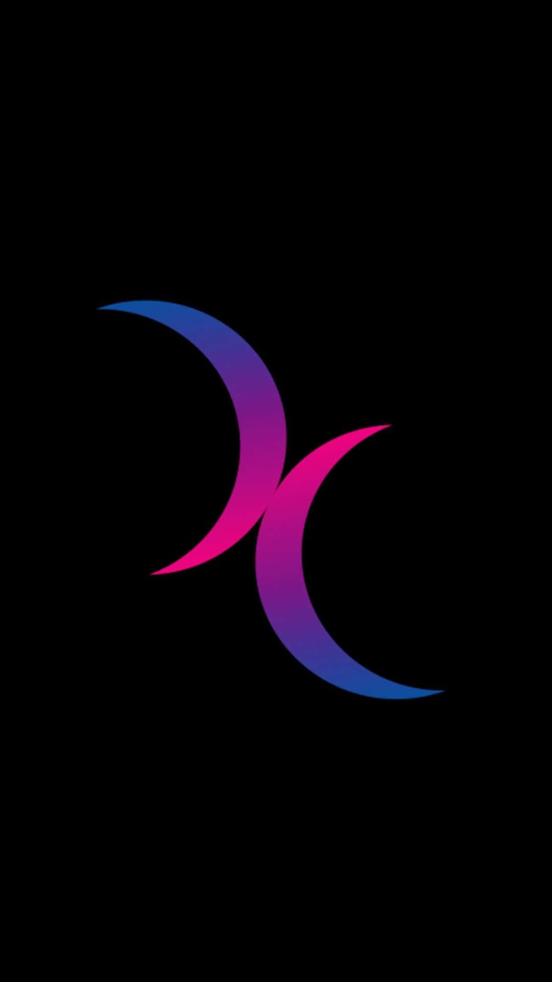 A Blue And Purple Logo With A Crescent Moon