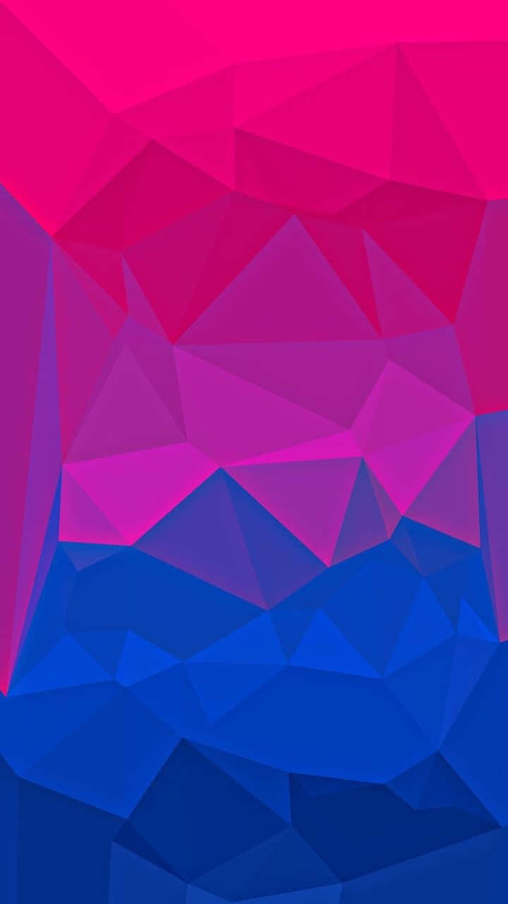 A Blue And Pink Background With Triangles