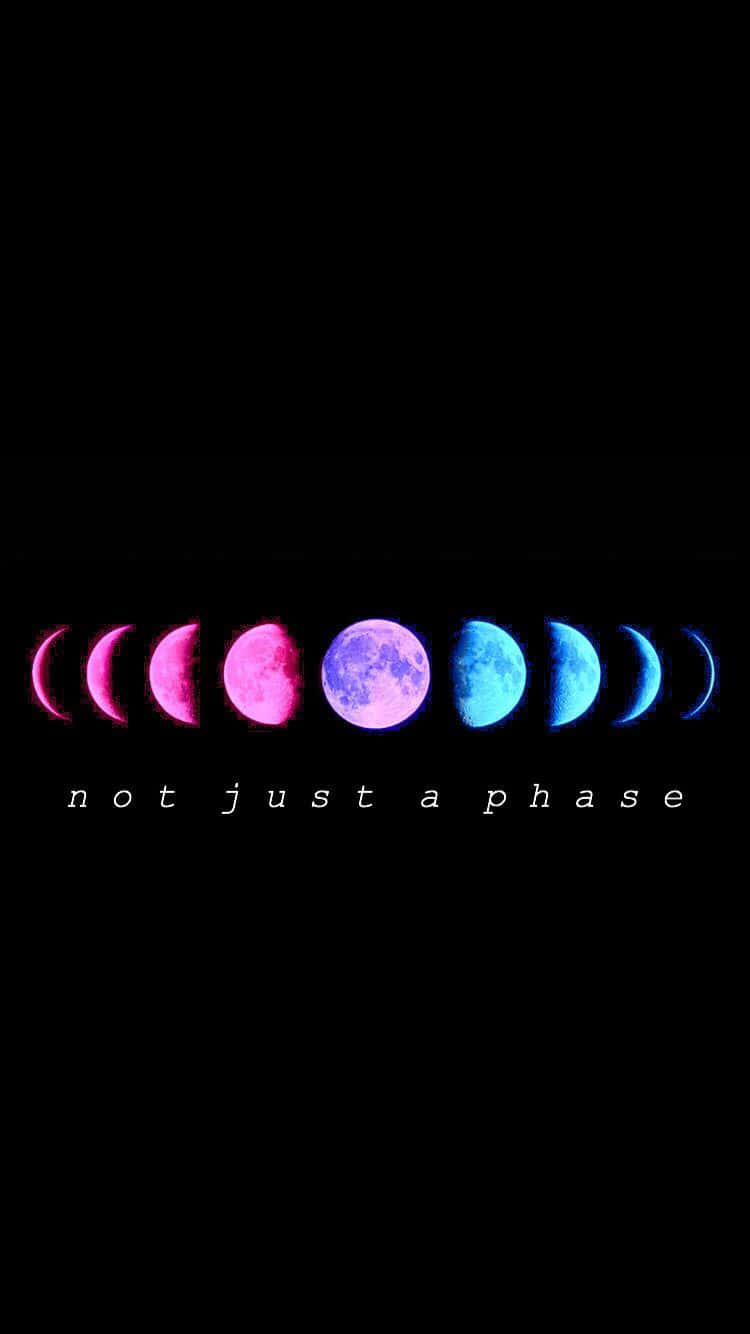 Bi Flag Color In Moon Phases Wallpaper