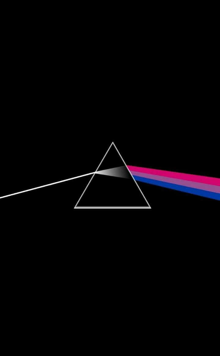 The Dark Side Of The Moon With A Pink And Purple Gradient Wallpaper