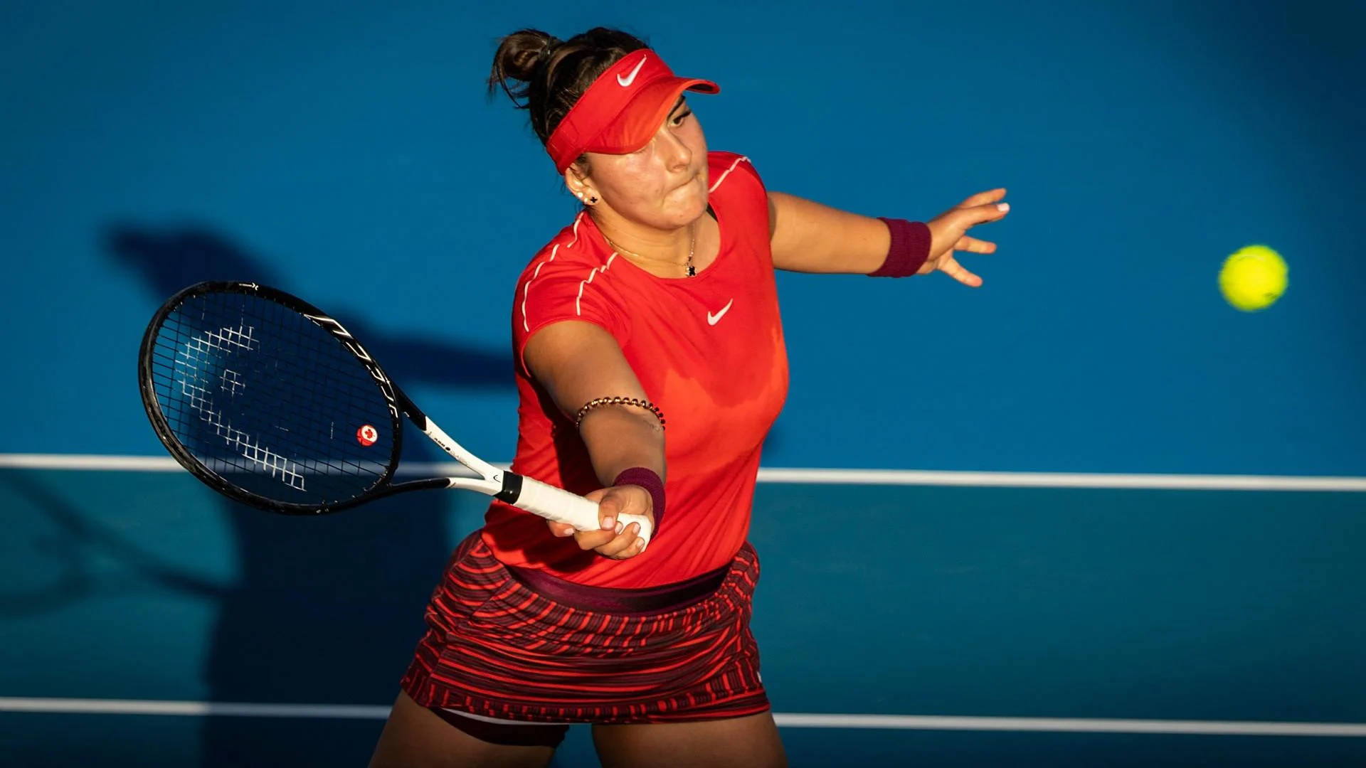 Bianca Andreescu In Action Wallpaper
