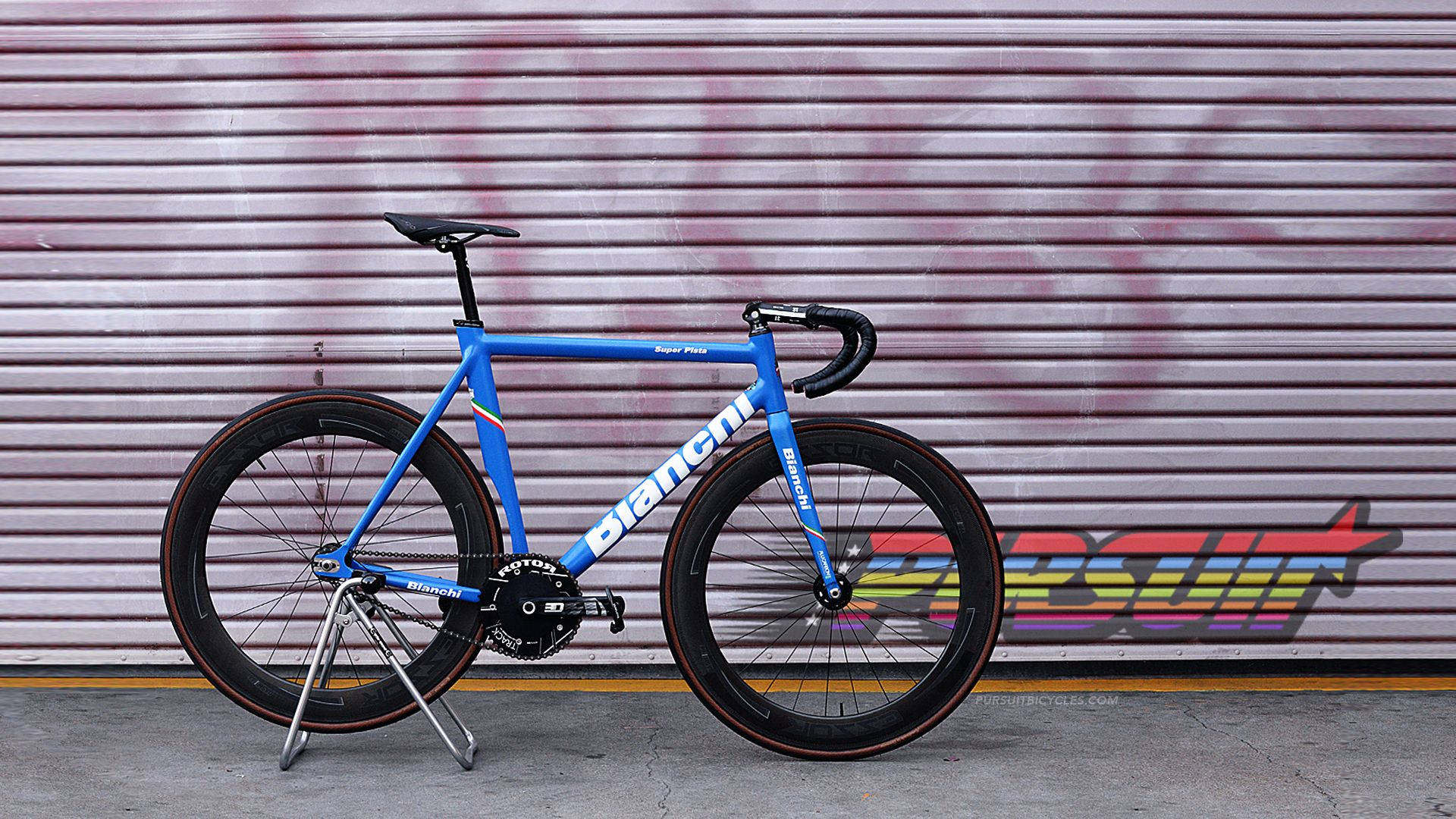 Bianchi Blue And Black Road Bike Wallpaper