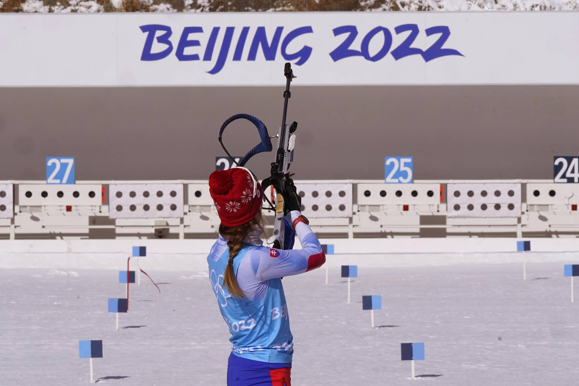 Biathlon Ivona Fialková Training Beijing 2022 Background