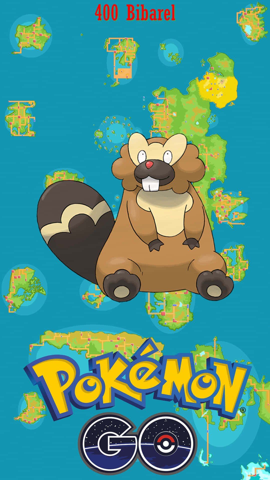 Pósterde Bibarel En Pokémon Go. Fondo de pantalla