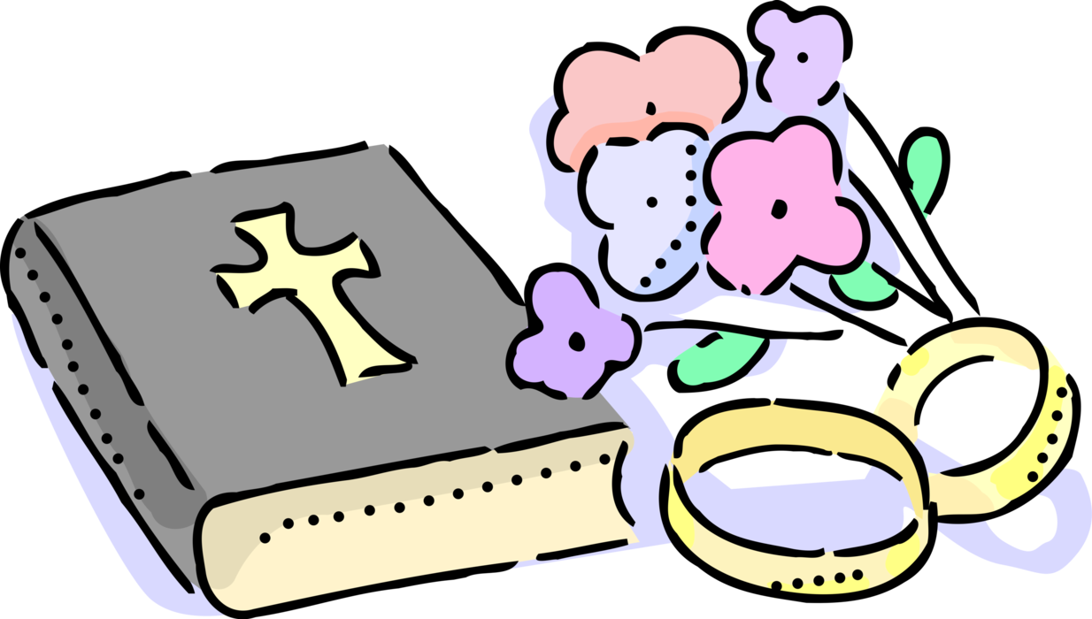Bible Wedding Rings Flowers Clipart PNG