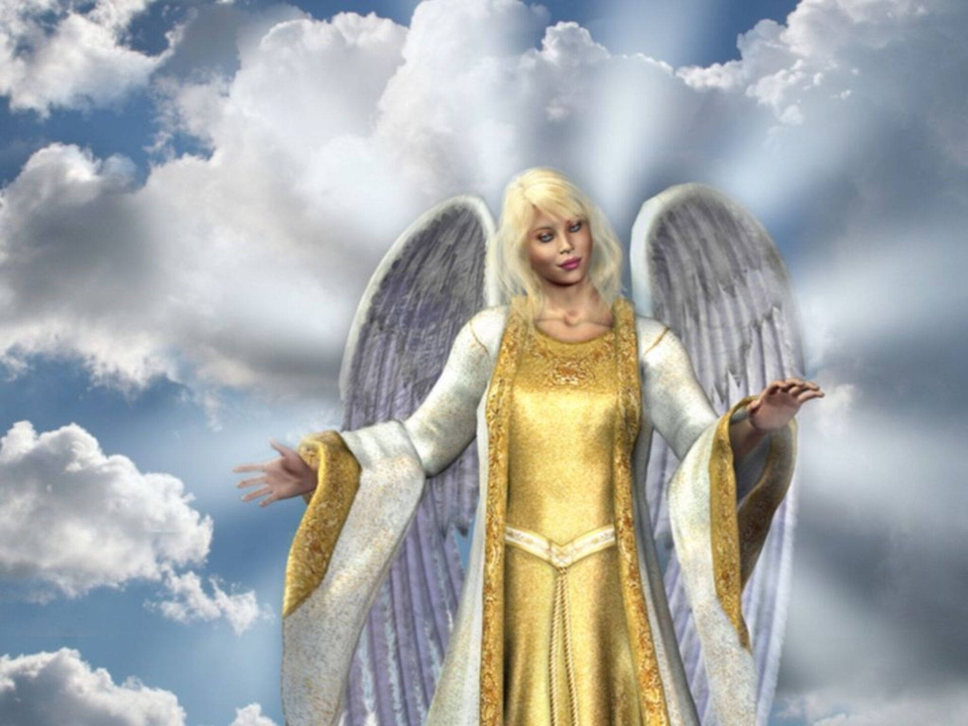 Biblical Angel Blonde Hair Wallpaper