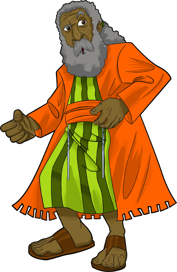 Biblical Figure Orange Robe Clipart PNG