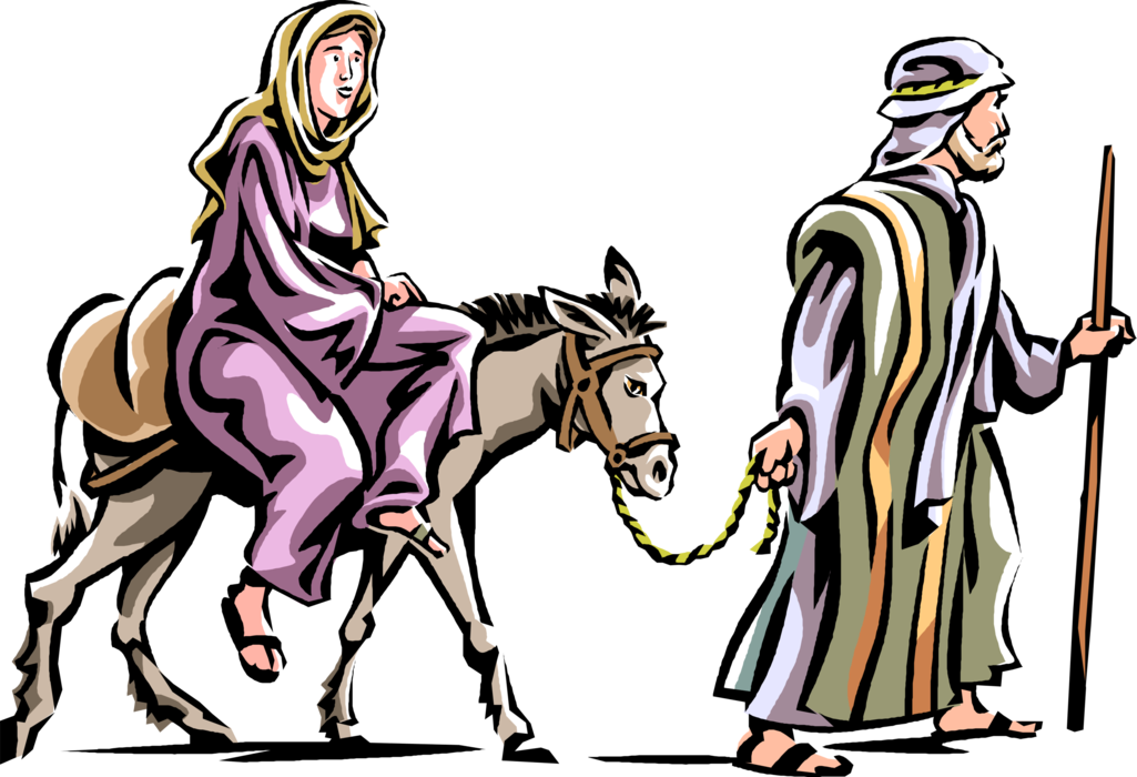 Biblical Scene Donkeyand Figures PNG
