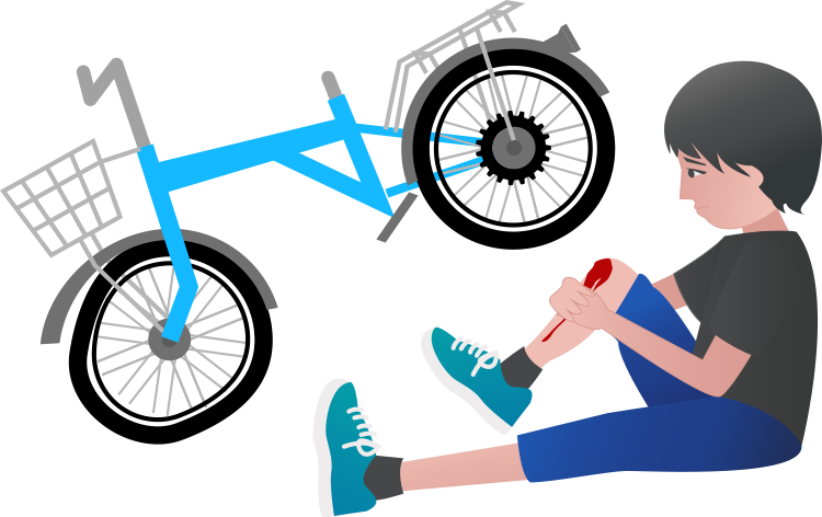Bicycle Accident Injury Illustration PNG