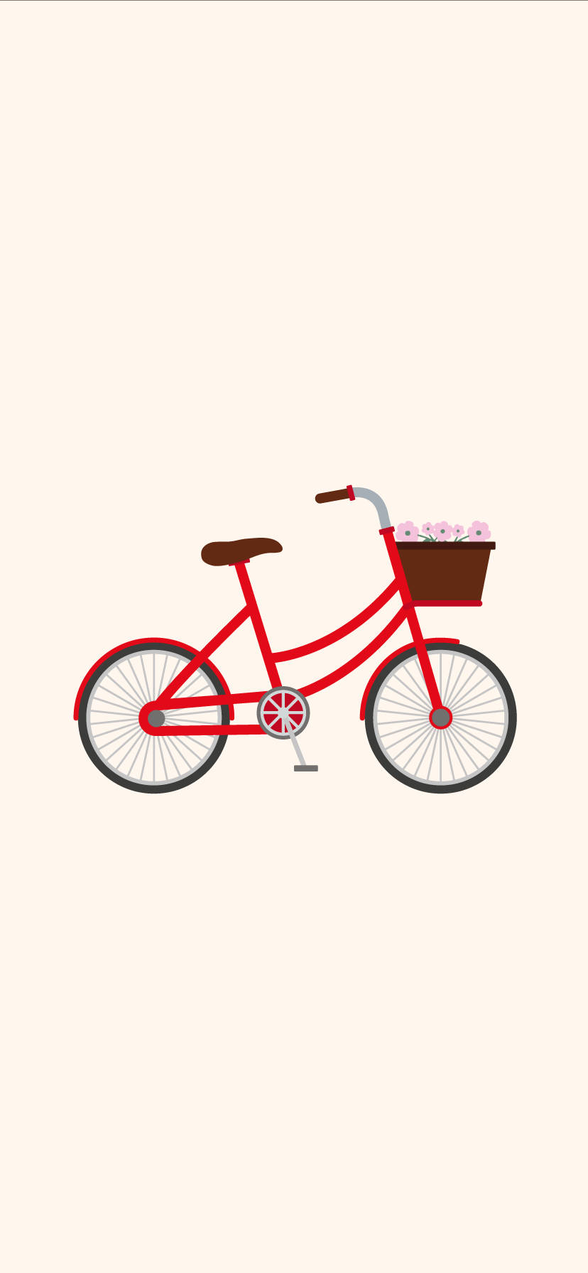 En rød cykel med en kurv foran Wallpaper