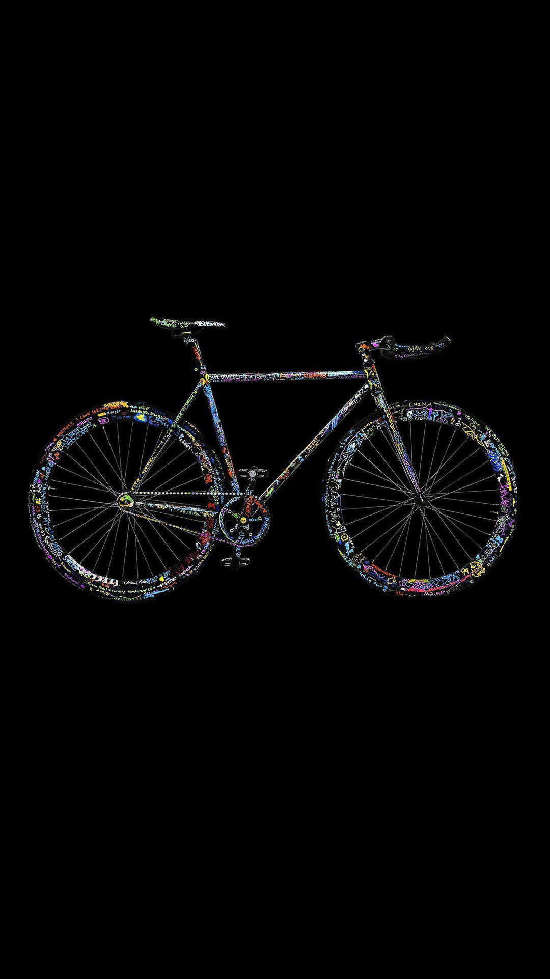 Bicycle Iphone With Colored Graffiti Skin Background
