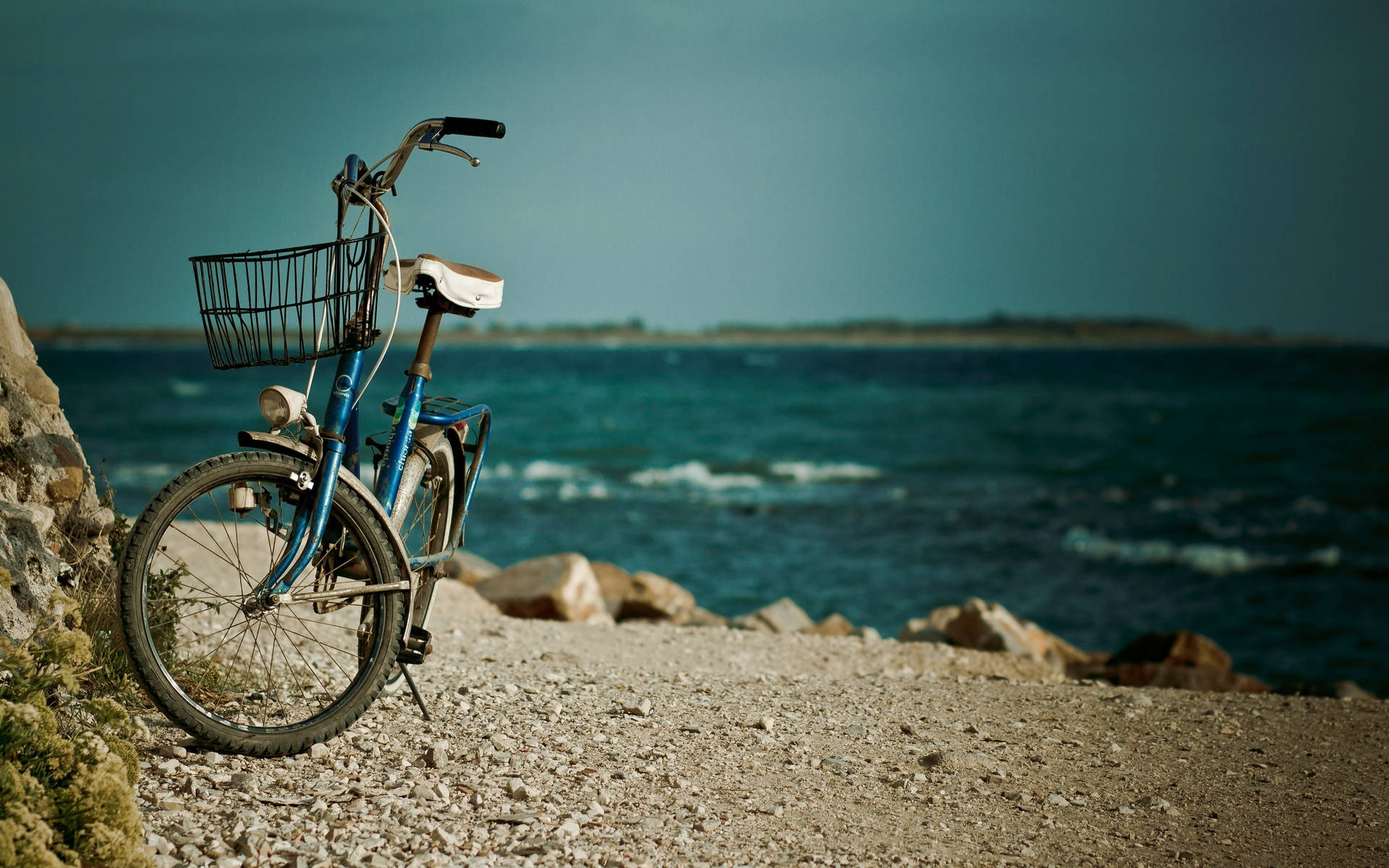Bicycle On A Beach Background