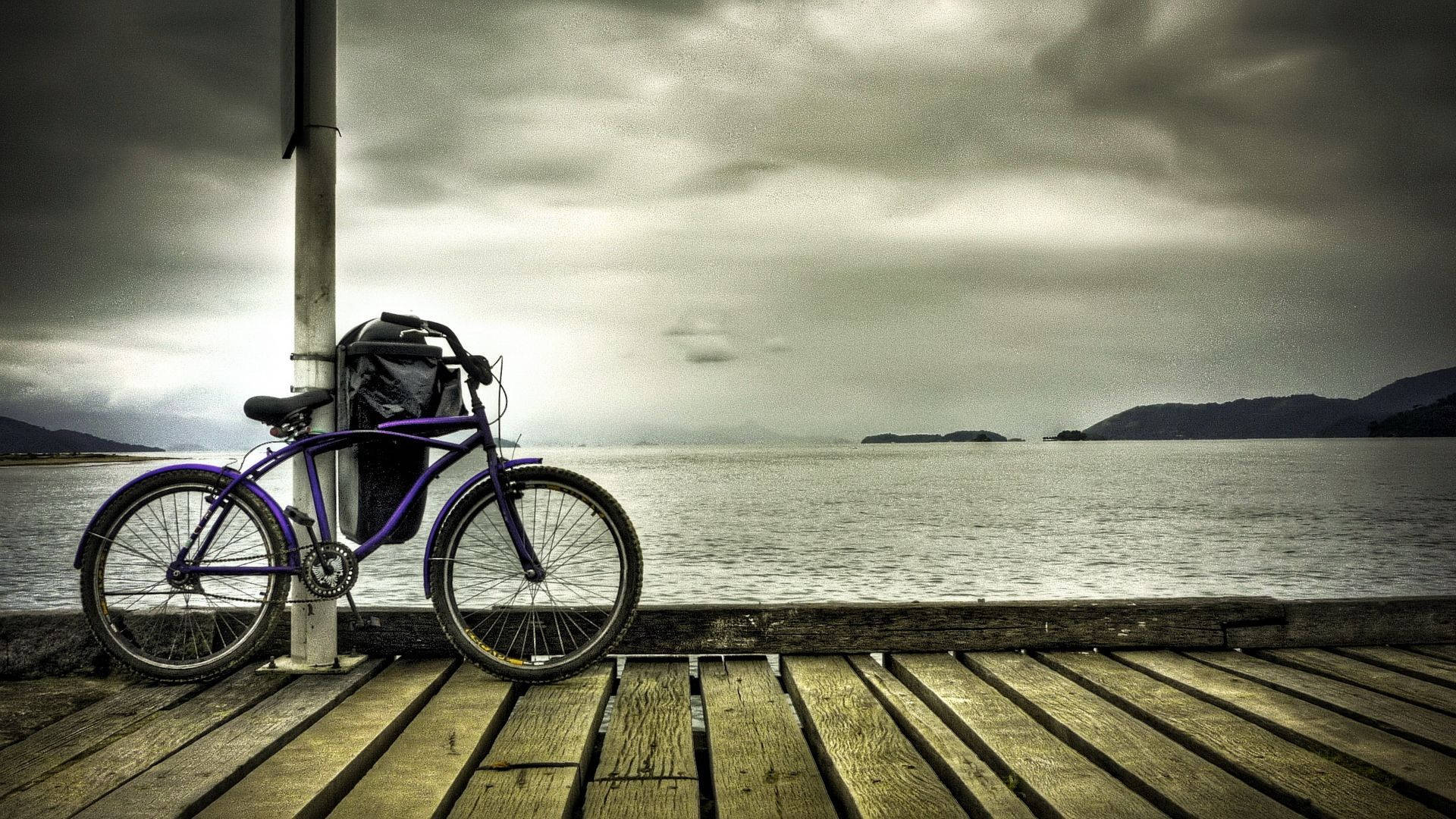 Bicycle On A Dock Background