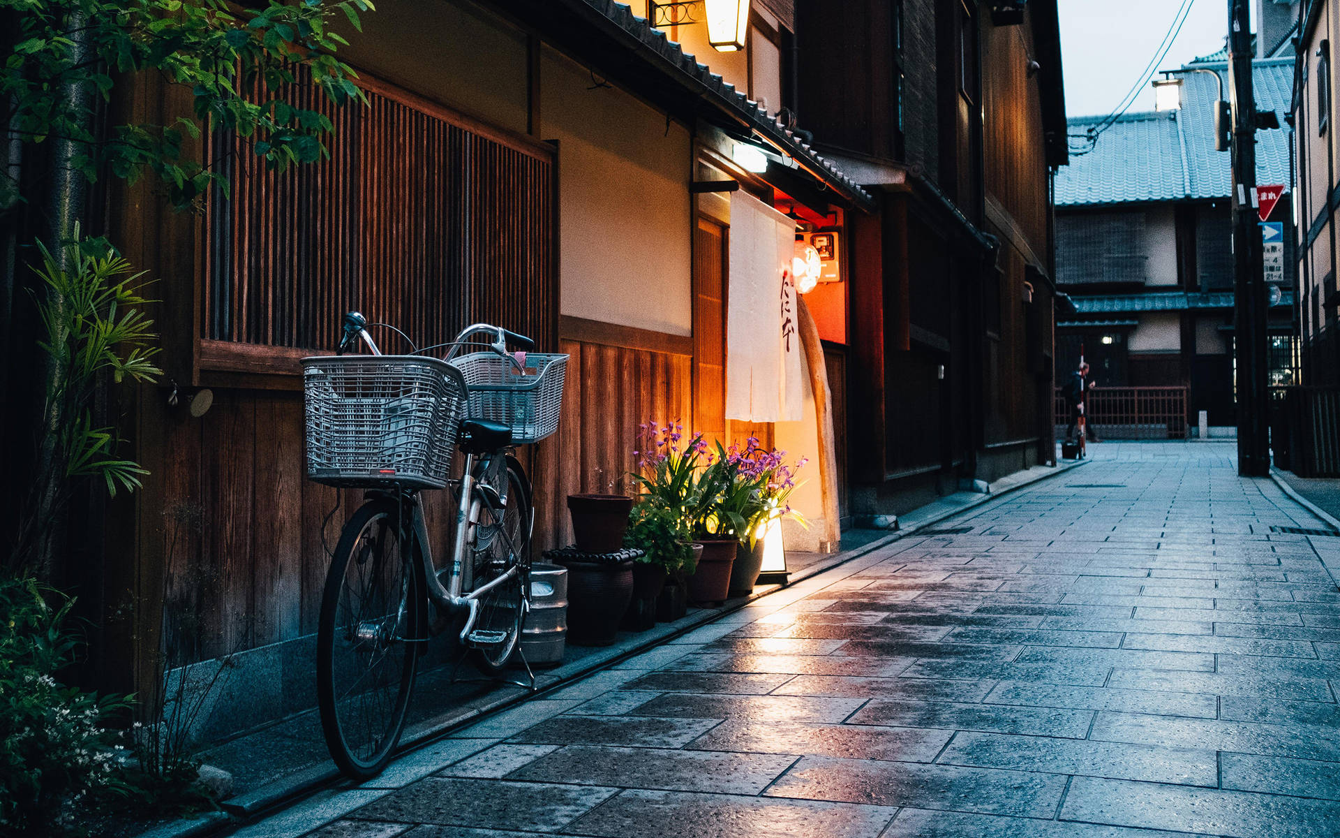 Bicycle On Narrow Street Background
