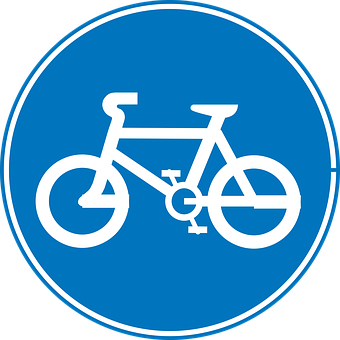 Bicycle Sign Blue Circle PNG