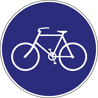 Bicycle Sign Blue Circle PNG