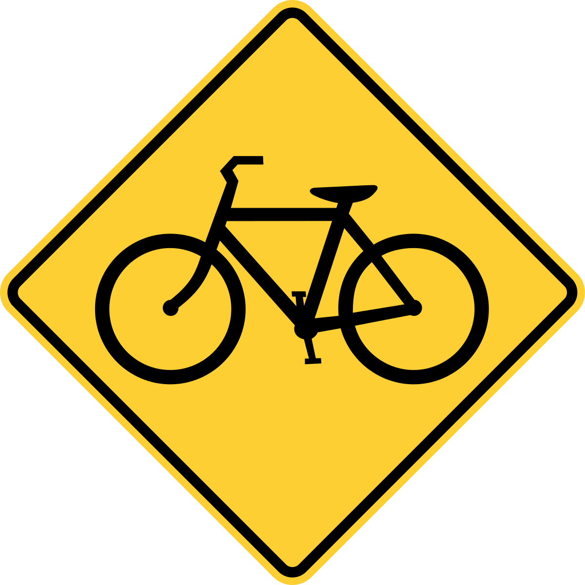 Bicycle Warning Sign PNG
