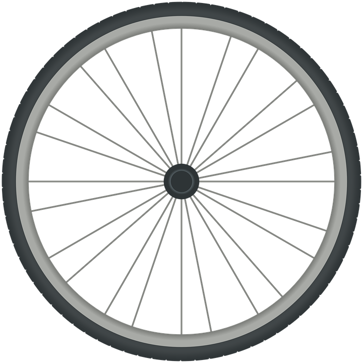 Bicycle Wheel Isolatedon Blue Background PNG