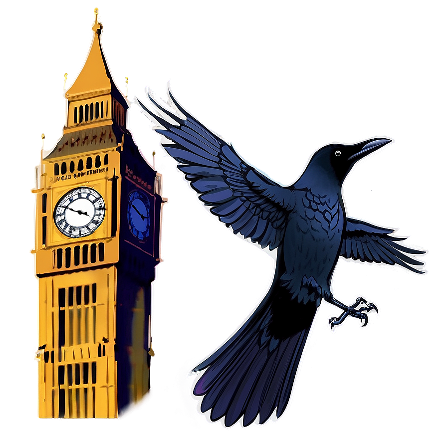 Big Ben And Crow Png Deq PNG