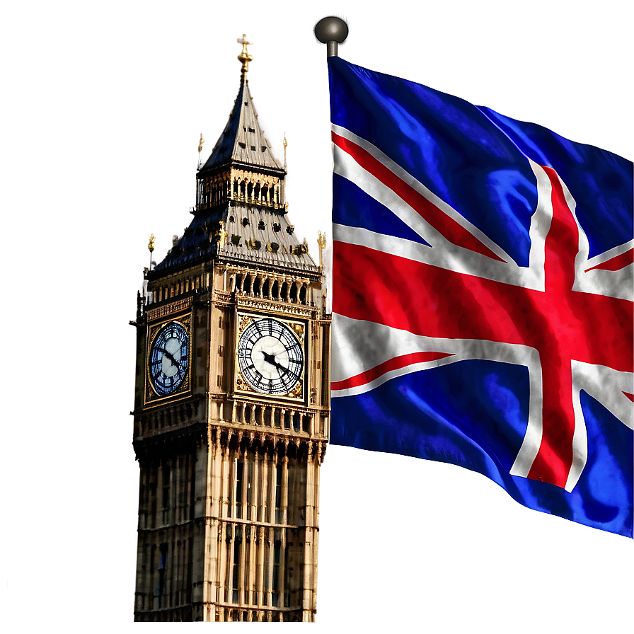 Big Ben And Uk Flag Png Oyu93 PNG