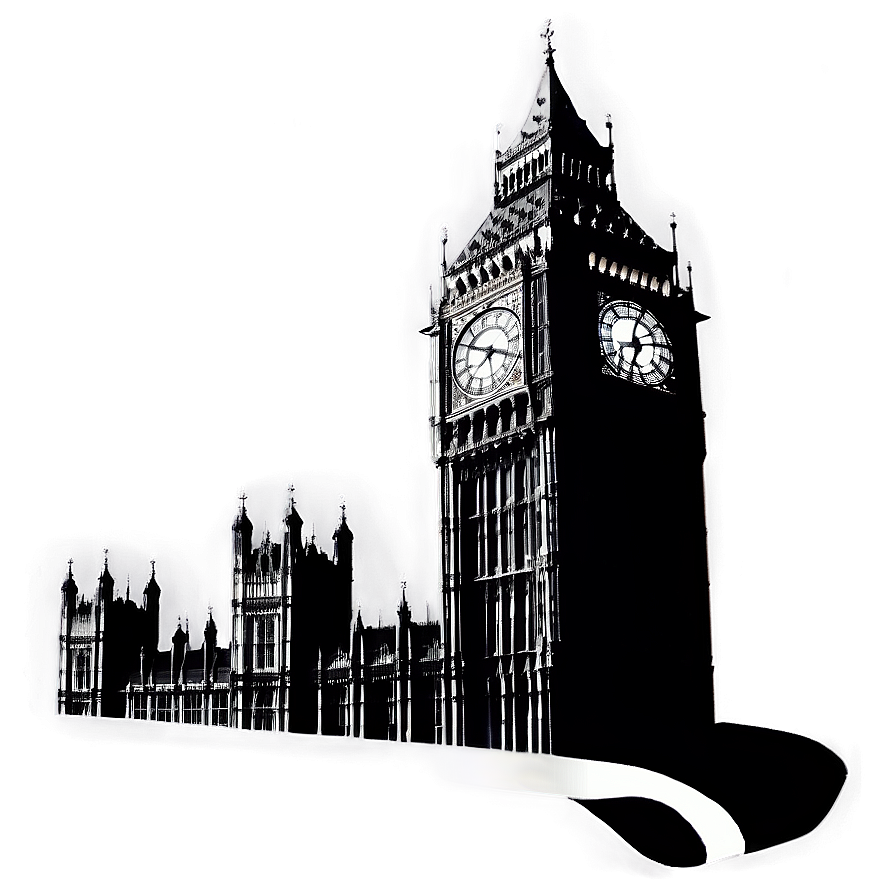 Big Ben Black And White Png Hrq PNG