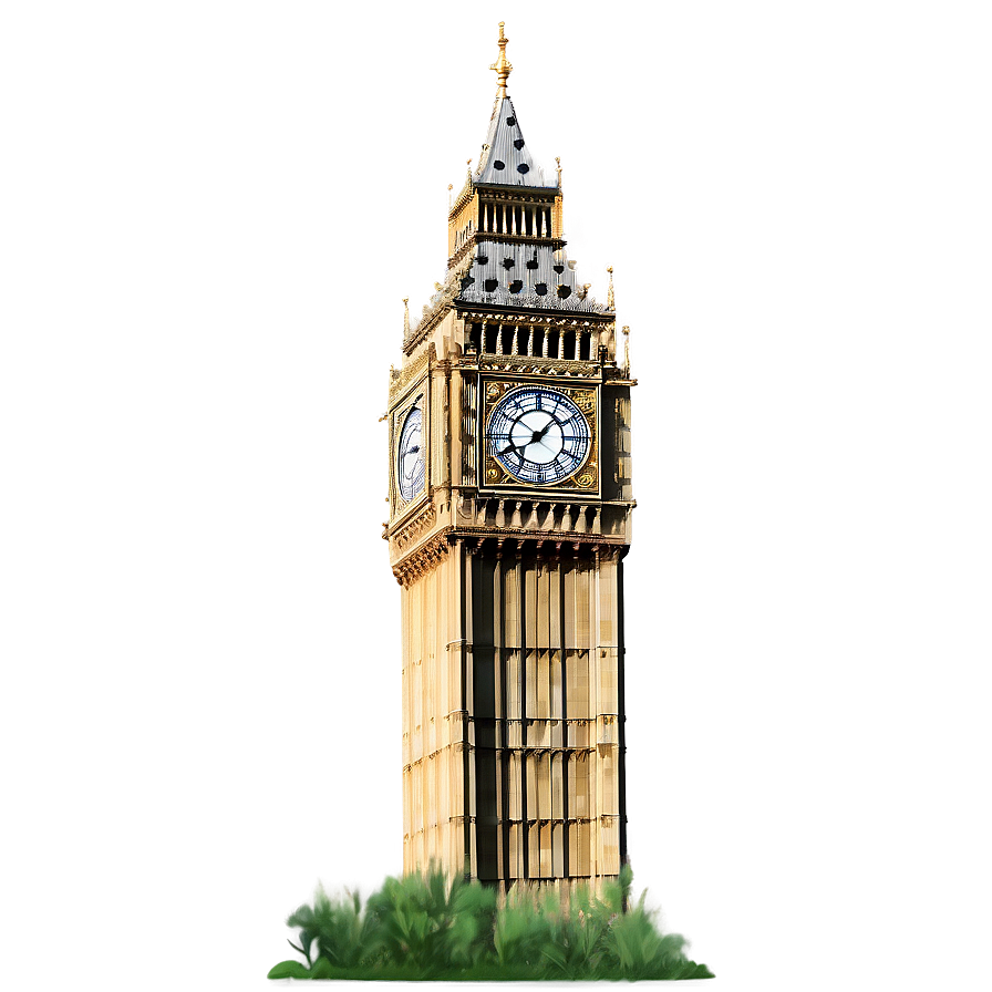 Big Ben Detailed Illustration Png 06112024 PNG