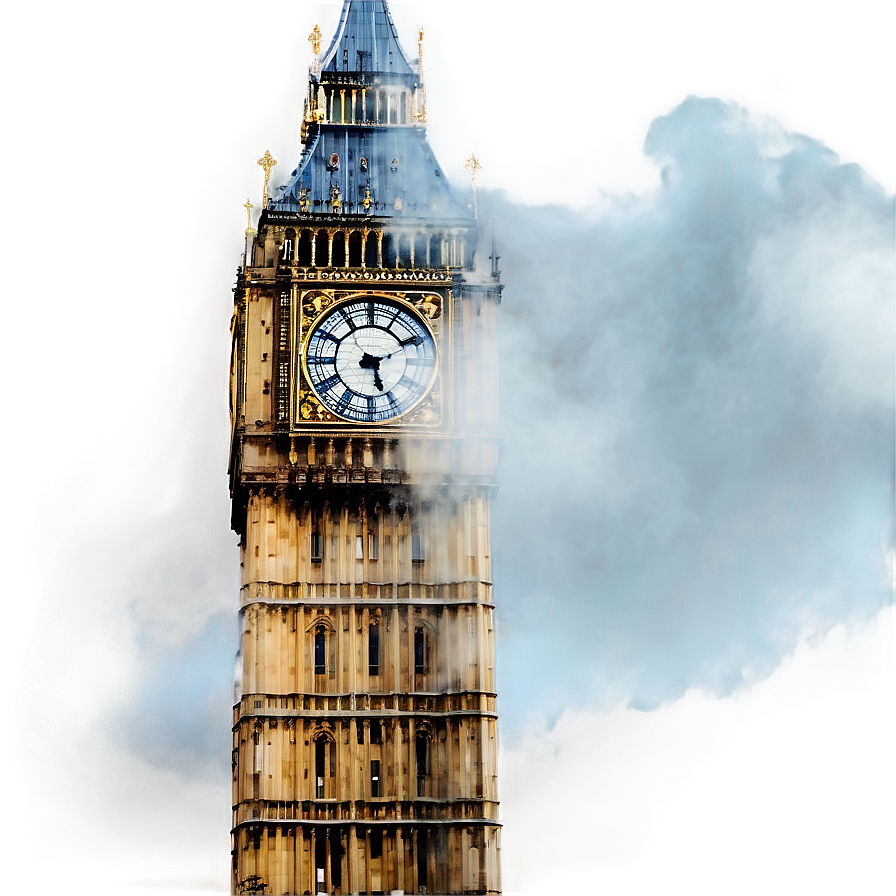 Big Ben In Fog Png Ice PNG