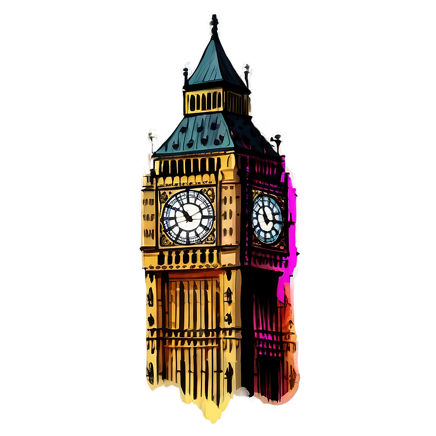 Big Ben In Watercolor Png Cxu13 PNG