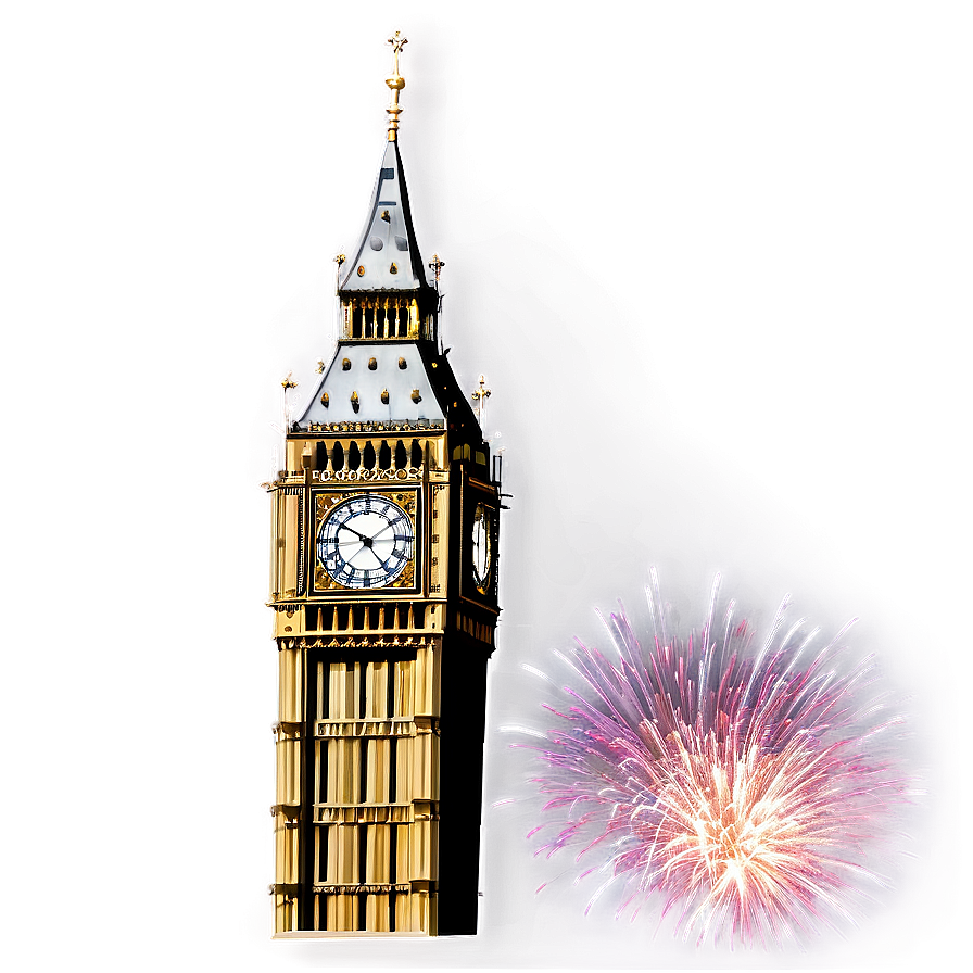 Big Ben New Year Fireworks Png 4 PNG