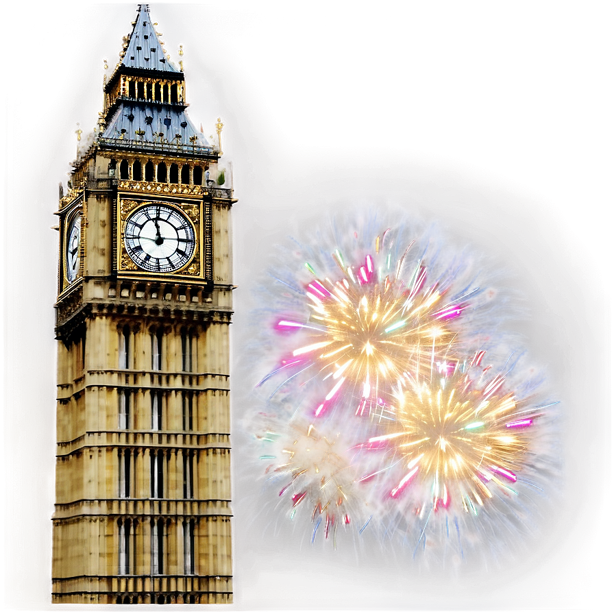 Big Ben New Year Fireworks Png Cnh PNG