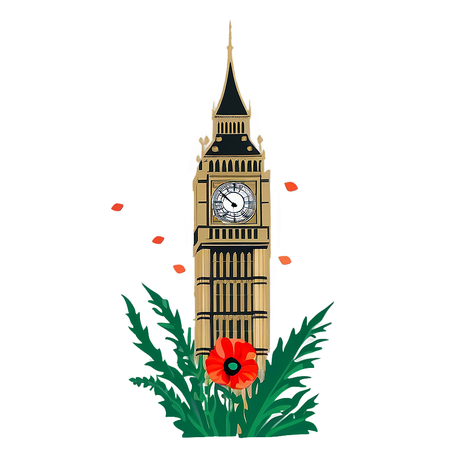 Big Ben With Poppies Png 30 PNG