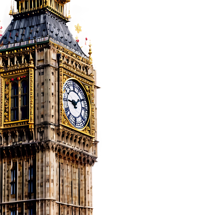 Big Ben With Snowflakes Png 06112024 PNG