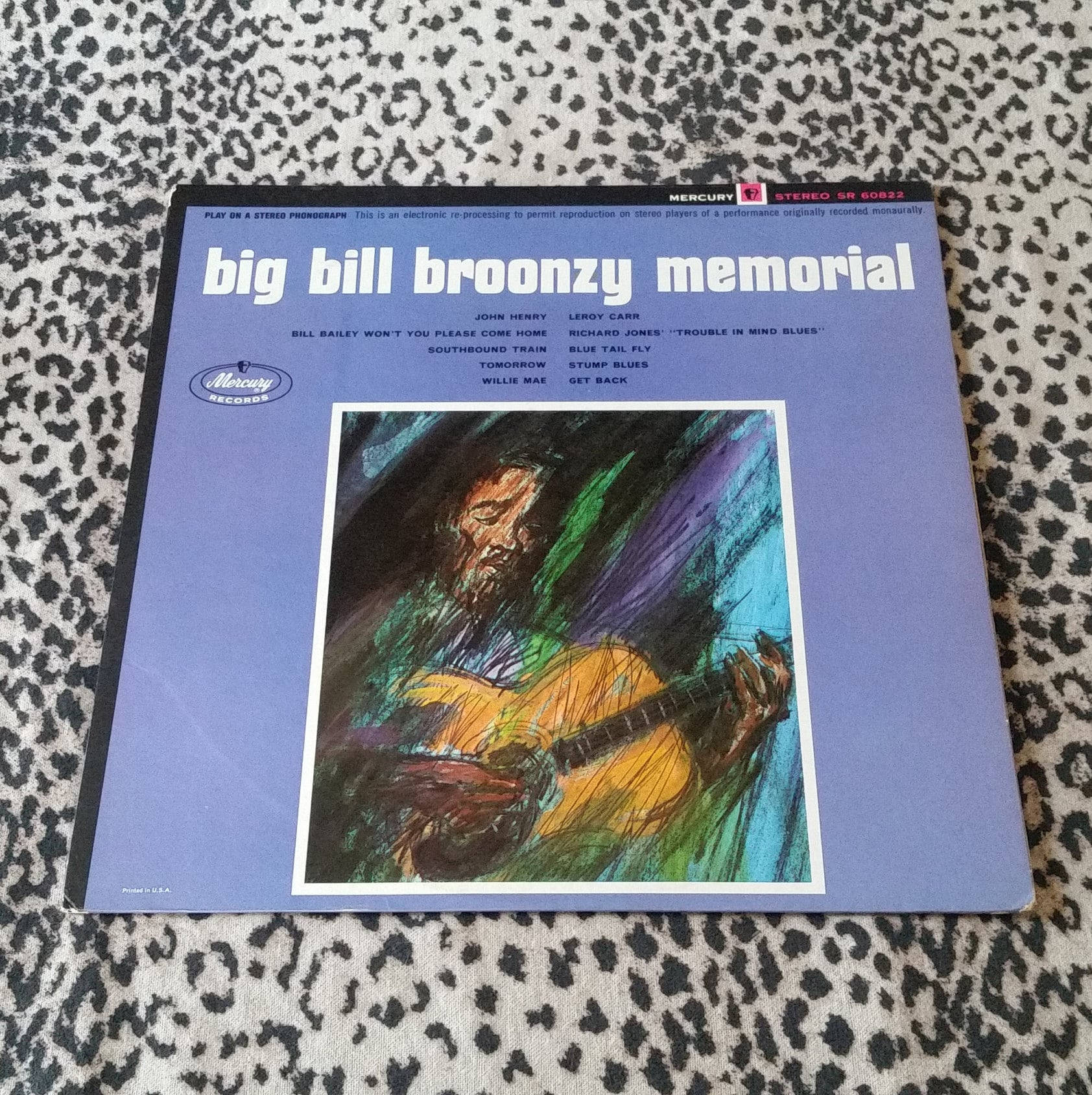 Stort Bill Broonzy Memorial Vinyl Tapet Wallpaper