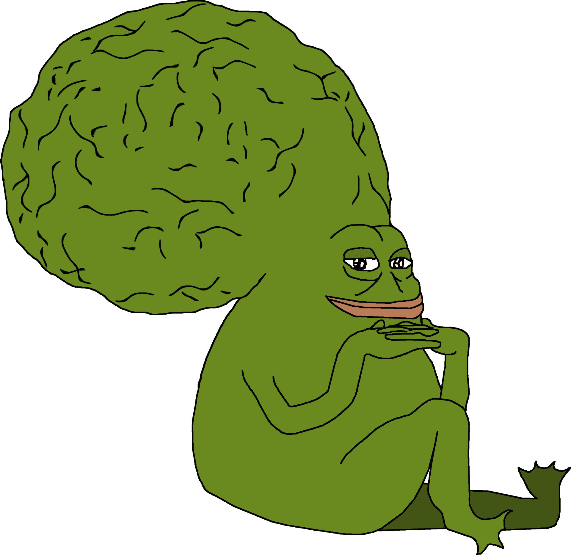 Big Brained Pepe Frog.png PNG