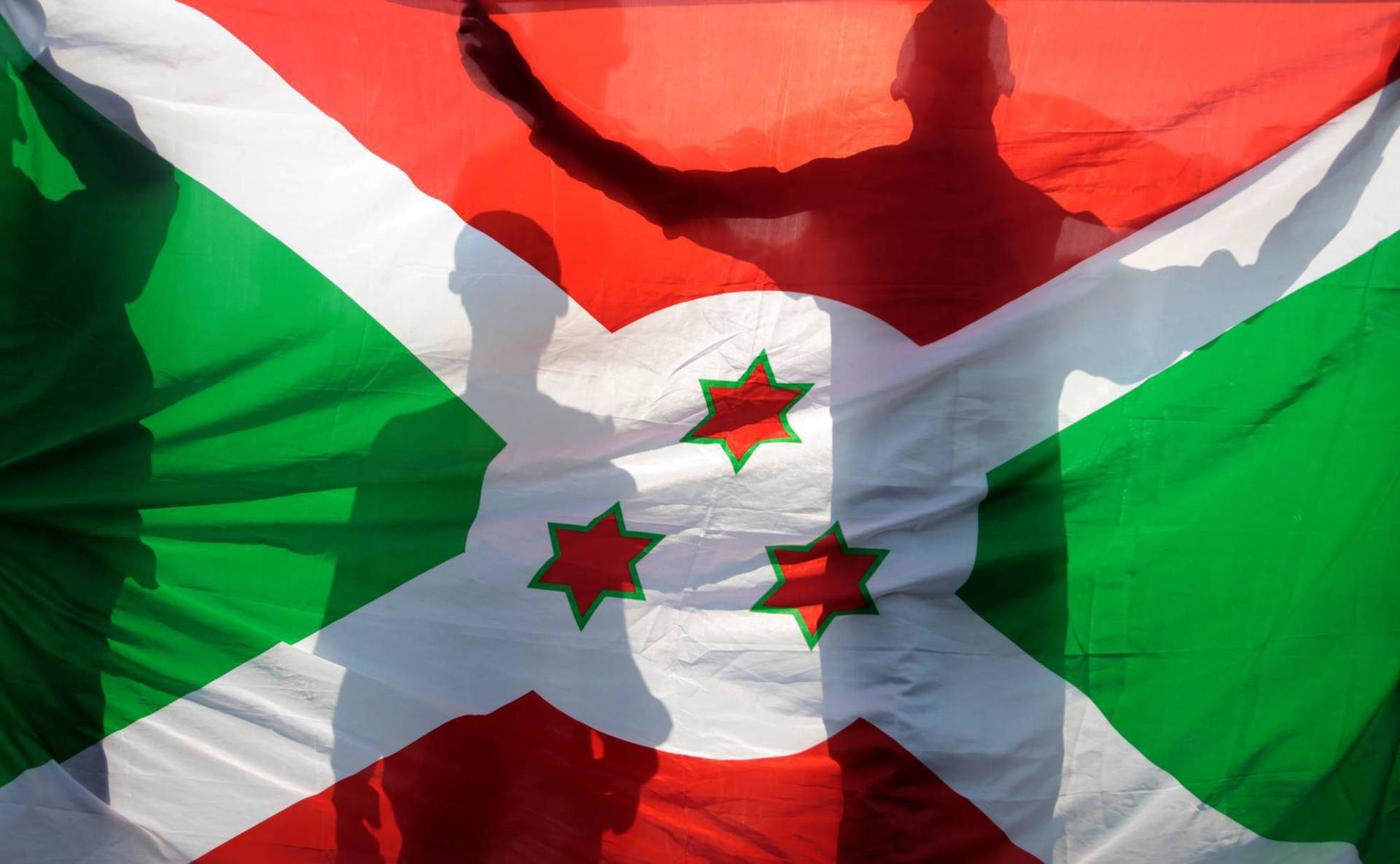 Big Burundi Flag With Shadows Background
