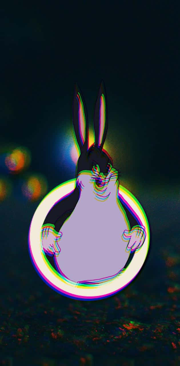 A Cartoon Rabbit Sitting On A Circle Wallpaper