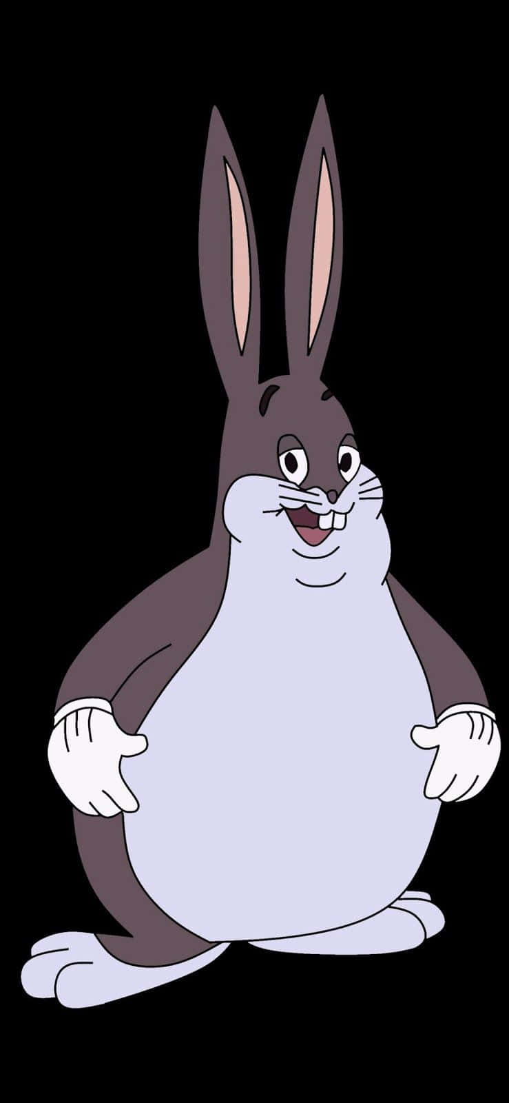 A Cartoon Rabbit With Big Ears And Big Feet Wallpaper