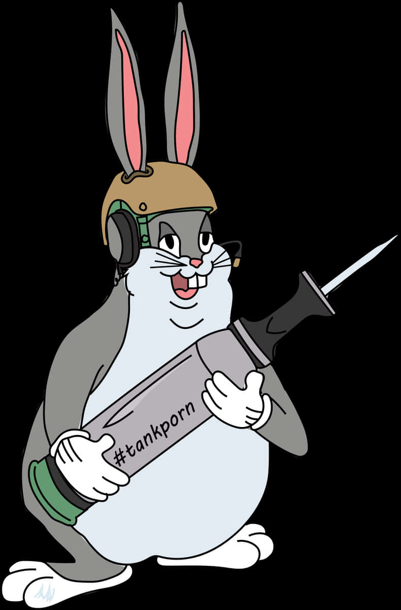 A Cartoon Rabbit Holding A Syringe Wallpaper