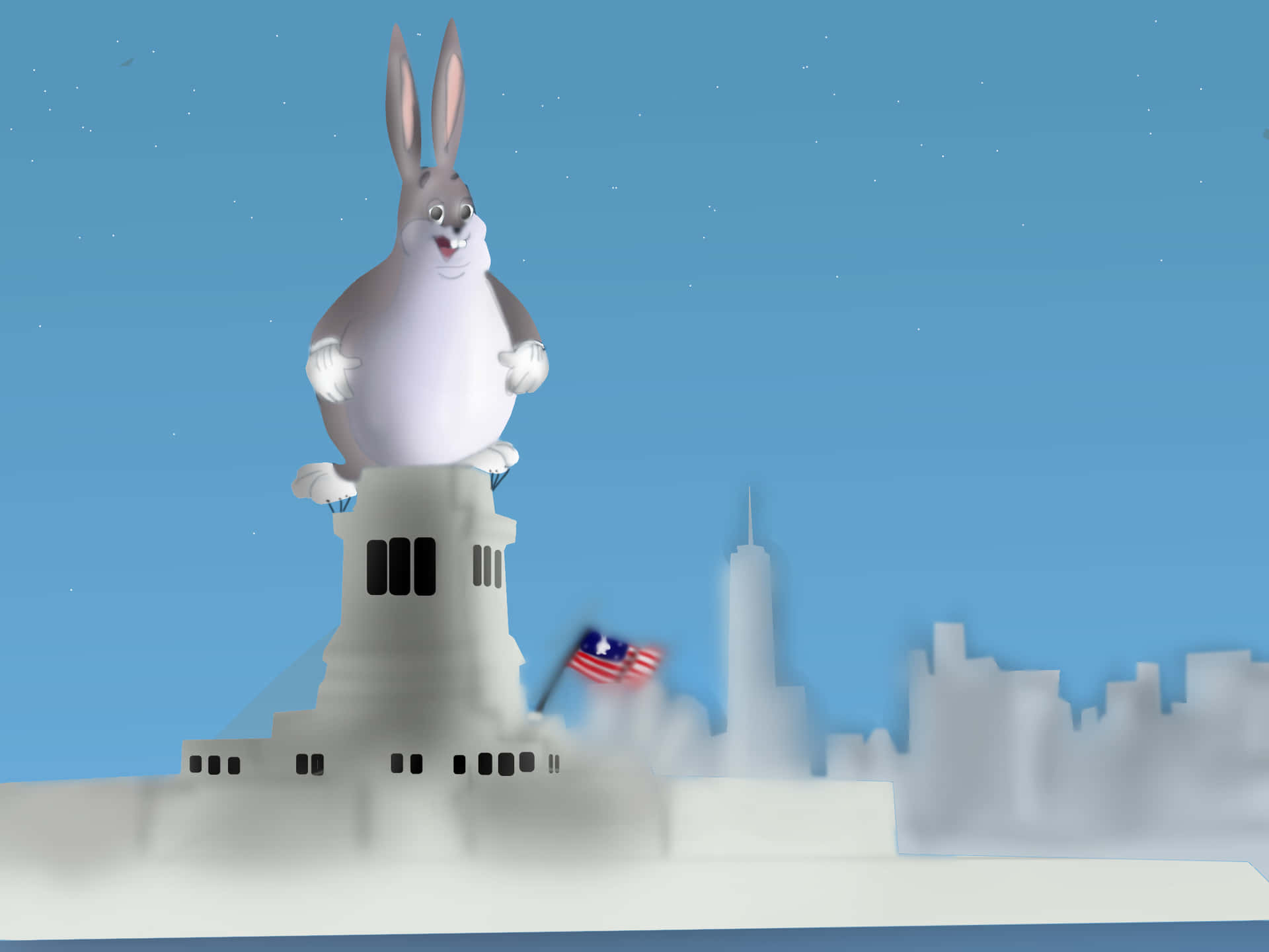Big Chungus, the biggest and funniest cartoon bunny in the world Wallpaper