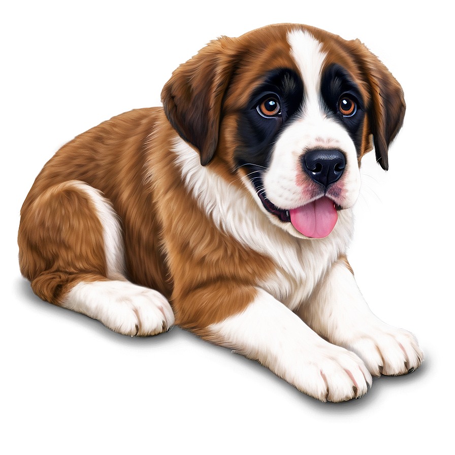 Big Eyed Saint Bernard Puppy Png Cqr PNG