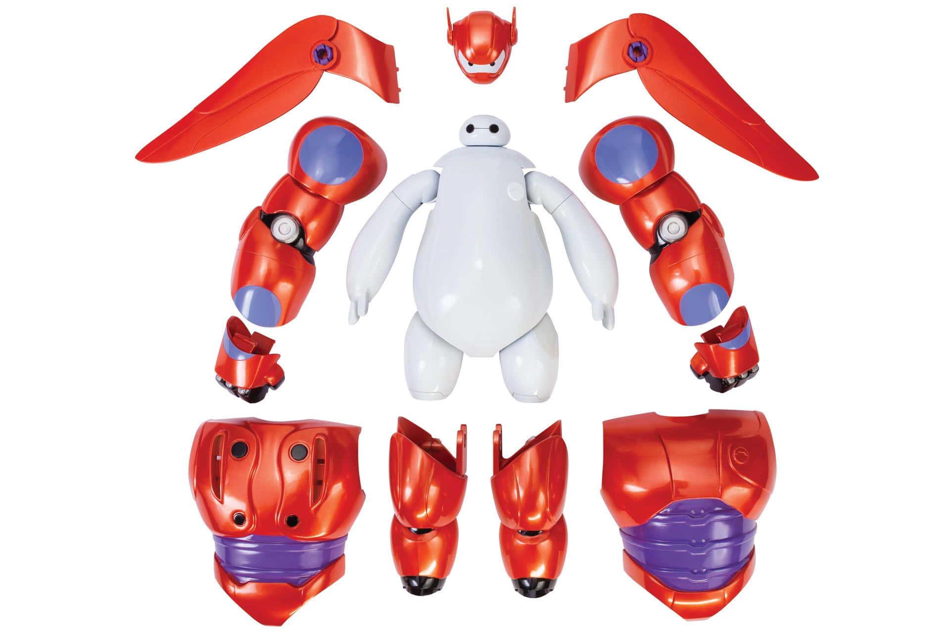 Big Hero 6 - A Red And Blue Robot With A Blue And Purple Helmet