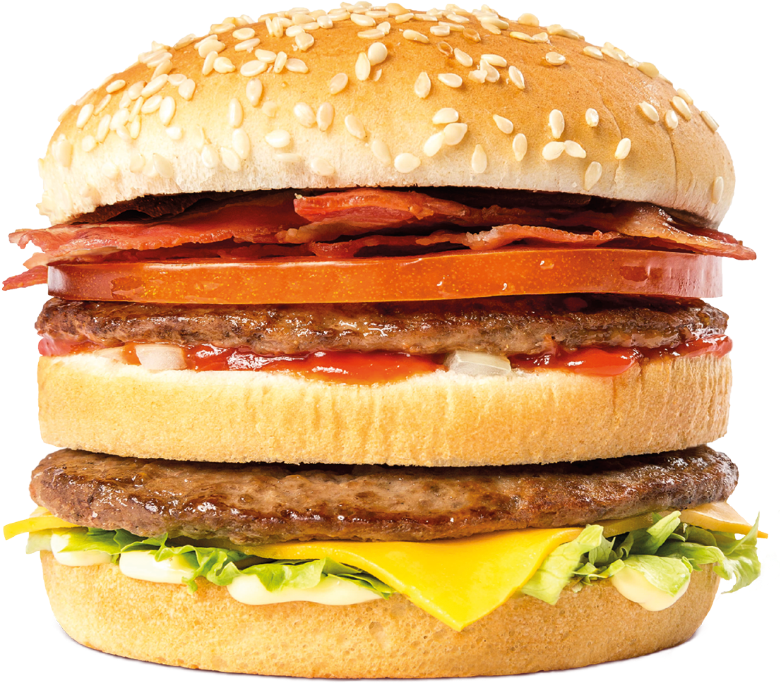 Big Mac Burger Closeup PNG